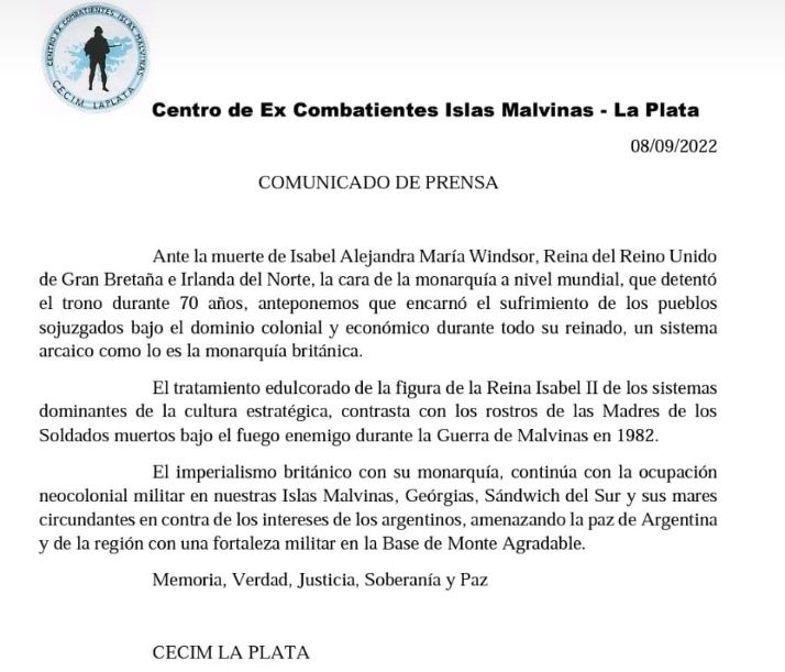 Comunicado completo de ex combatientes