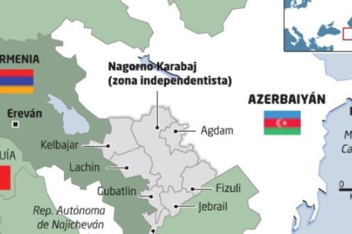 Mapa Armenia Azerbaiyan