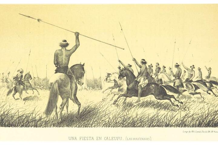 Una fiesta en Caleufu, de F. Moreno (1879) 