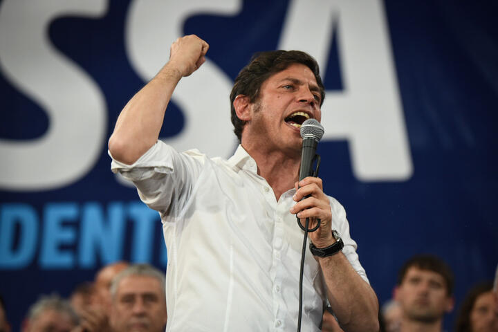 El gobernador Axel Kicillof, en plena campaña presidencial