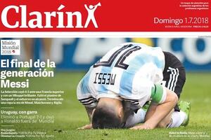 Clarín tildando a Messi de fracasado