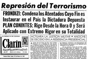 Clarín celebra el Plan Conintes
