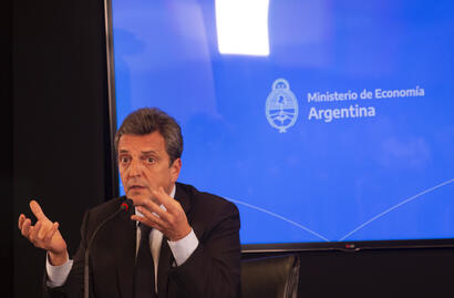 Sergio Massa en su primera conferencia como Ministro de Economía