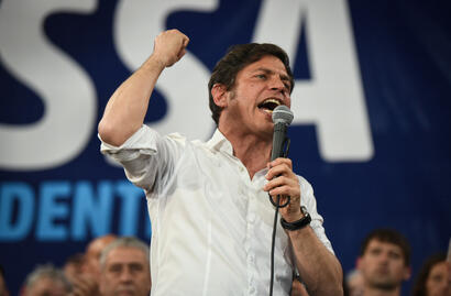 El gobernador Axel Kicillof, en plena campaña presidencial